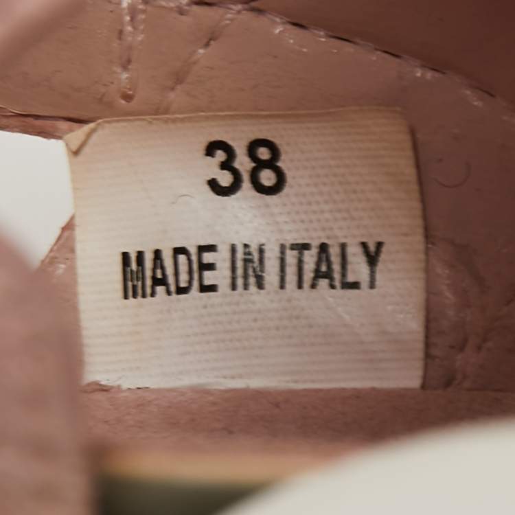 Pre Owned Stella McCartney Pink Faux Leather and Faux Suede Cut Out Eclypse Sneakers Size 38