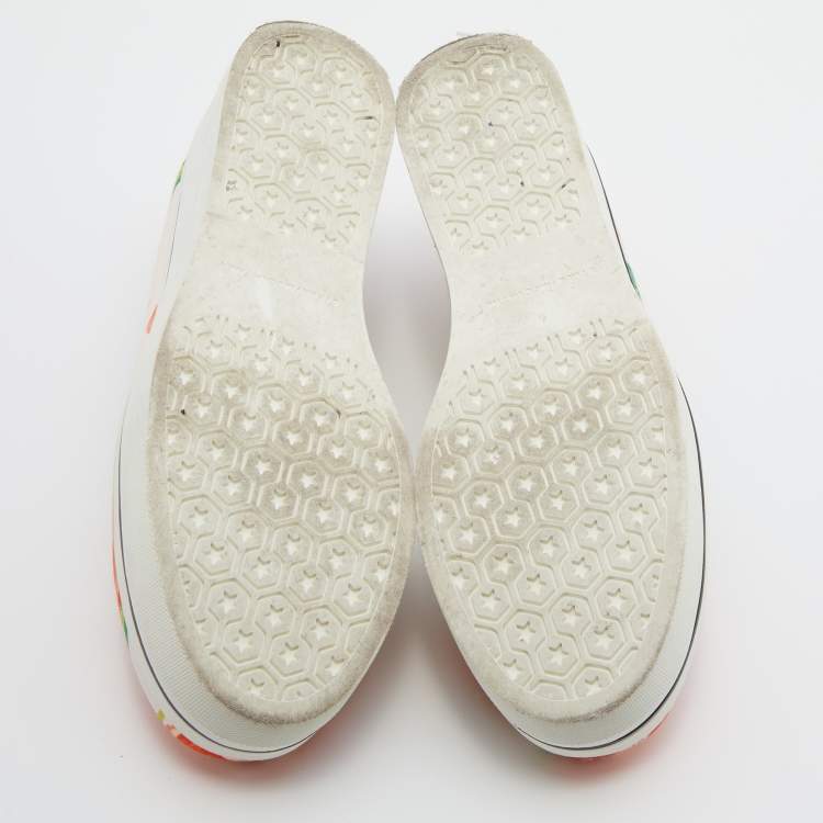 Pre Owned Stella McCartney Multicolor Printed Canvas Platform Slip On Sneakers Size 39
