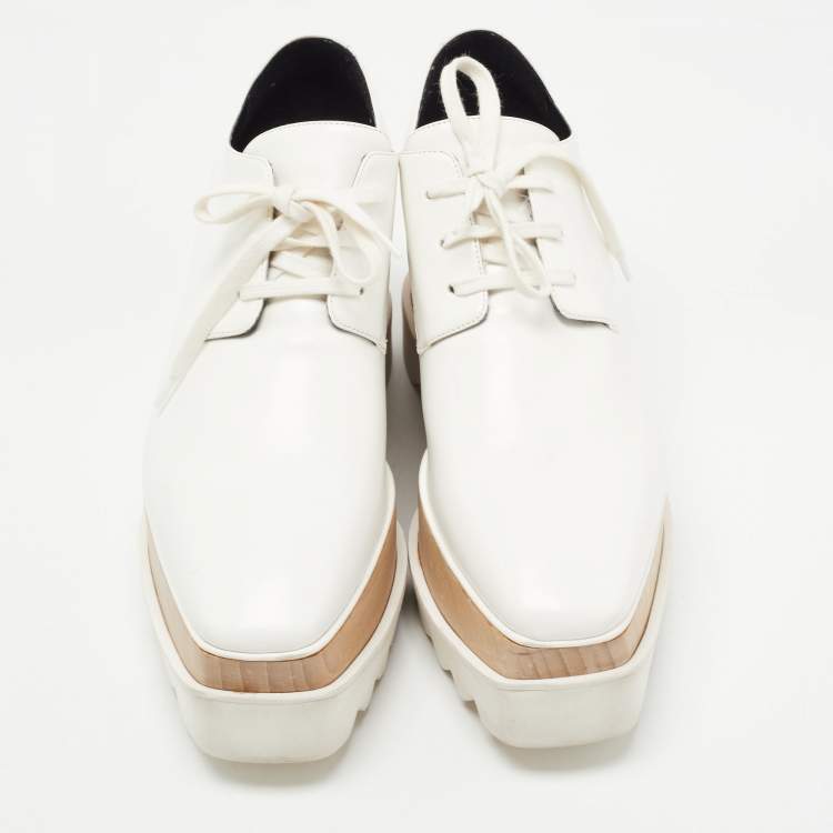 Pre Owned Stella McCartney White Faux Leather Elyse Sneakers Size 39
