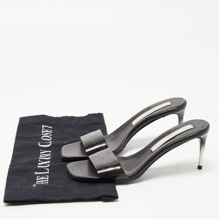Pre Owned Stella McCartney Black Rubber Slide Sandals Size 35