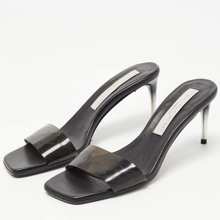 Pre Owned Stella McCartney Black Rubber Slide Sandals Size 35