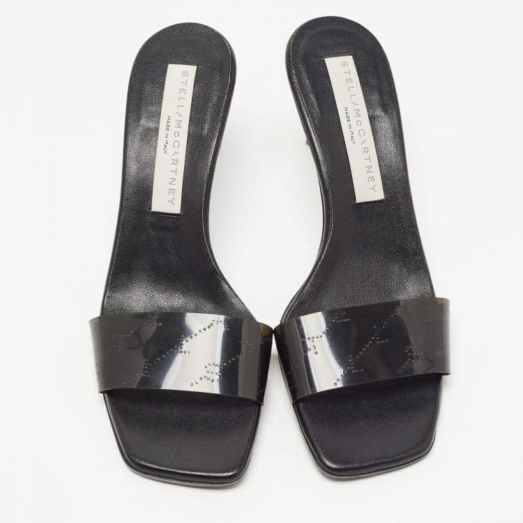 Pre Owned Stella McCartney Black Rubber Slide Sandals Size 35