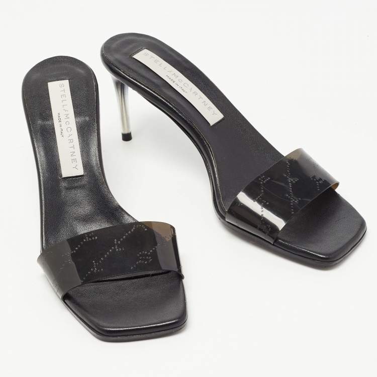 Pre Owned Stella McCartney Black Rubber Slide Sandals Size 35