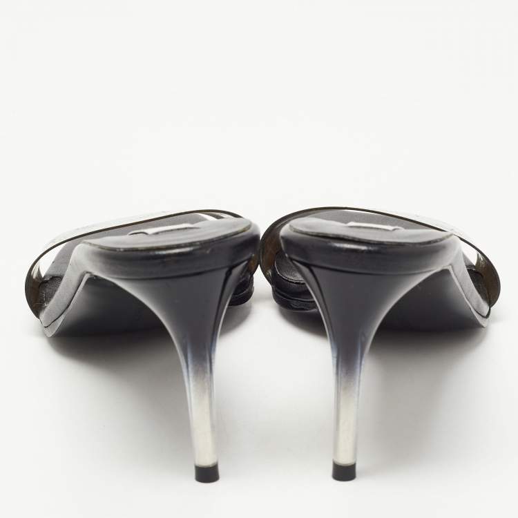 Pre Owned Stella McCartney Black Rubber Slide Sandals Size 35