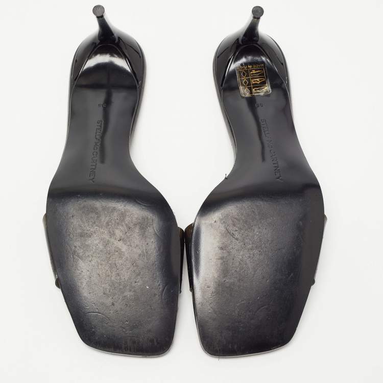 Pre Owned Stella McCartney Black Rubber Slide Sandals Size 35