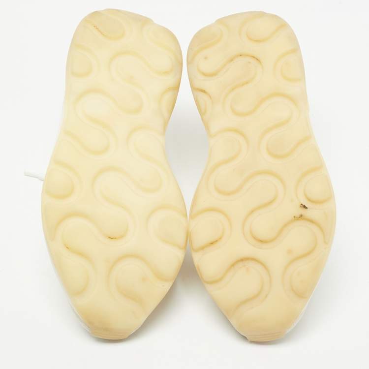 Pre Owned Stella McCartney White/Beige Faux Leather And Faux Suede Eclypse Low Top Sneakers Size 36