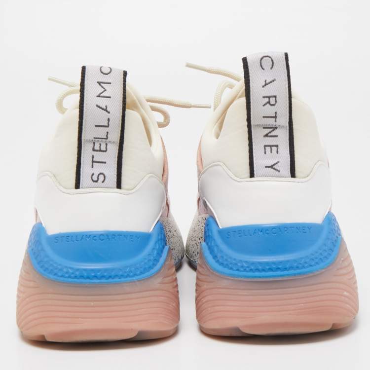 Pre Owned Stella McCartney Multicolor Faux Leather and Faux Suede Eclypse Sneakers Size 38