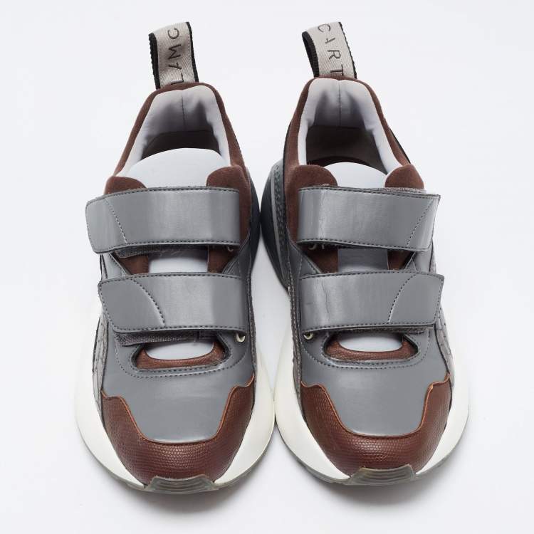 Pre Owned Stella McCartney Multicolor Faux Leather and Suede Eclypse Sneakers Size 37
