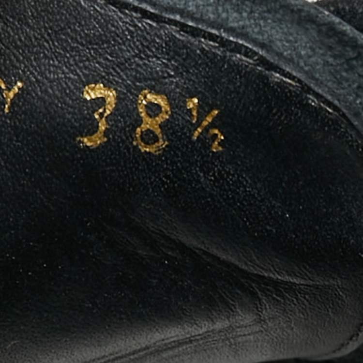 Pre Owned Prada Black Brogue Leather Platform Derby Sneaker Size 38.5