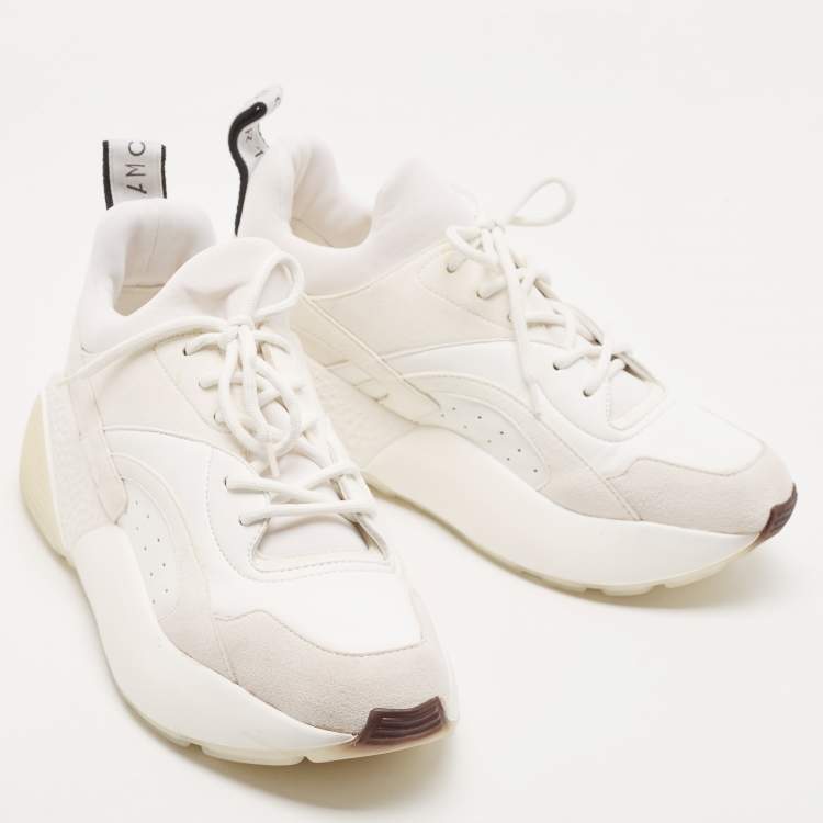 Pre Owned Stella McCartney Two Tone Faux Leather and Faux Suede Eclypse Sneakers Size 39