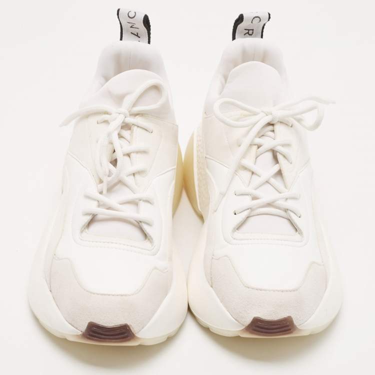 Pre Owned Stella McCartney Two Tone Faux Leather and Faux Suede Eclypse Sneakers Size 39