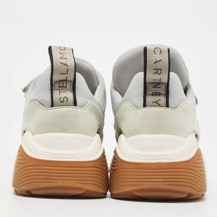 Pre Owned Stella McCartney Tricolor Mesh and Velvet Eclypse Sneakers Size 39