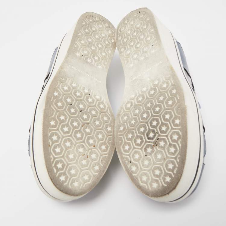 Pre Owned Stella McCartney Blue Faux Leather Binx Star Sneakers Size 36