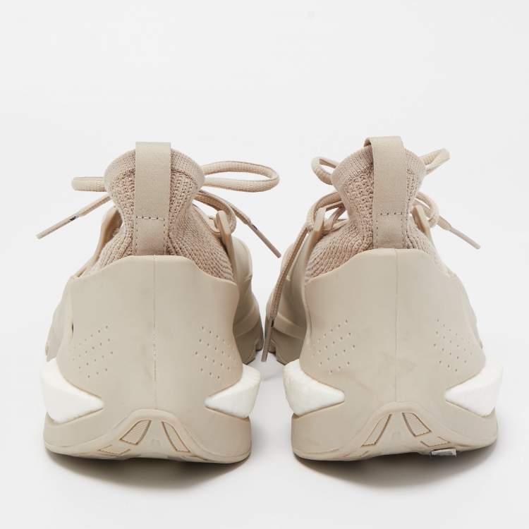 Pre Owned Stella Mccartney For Adidas Beige Fabric and Rubber Athletic Low Top Sneakers Size 39.5