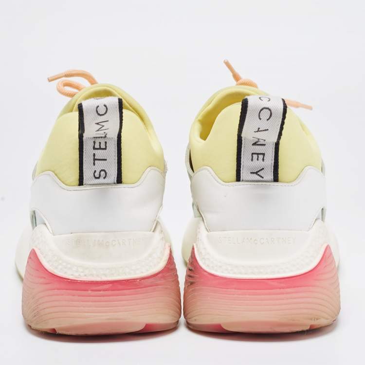 Pre Owned Stella McCartney Multicolor Faux Leather and Neoprene Eclypse Sneakers Size 39