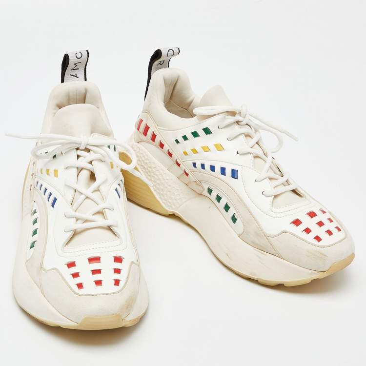 Pre Owned Stella McCartney Multicolor Faux Leather, Faux Suede and Neoprene Eclypse Low-Top Sneakers Size 40