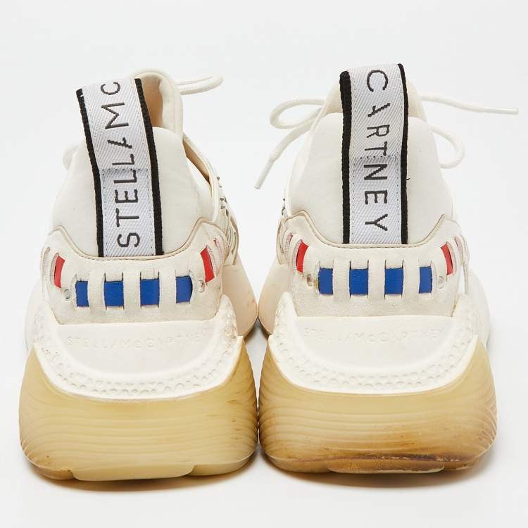 Pre Owned Stella McCartney Multicolor Faux Leather, Faux Suede and Neoprene Eclypse Low-Top Sneakers Size 40