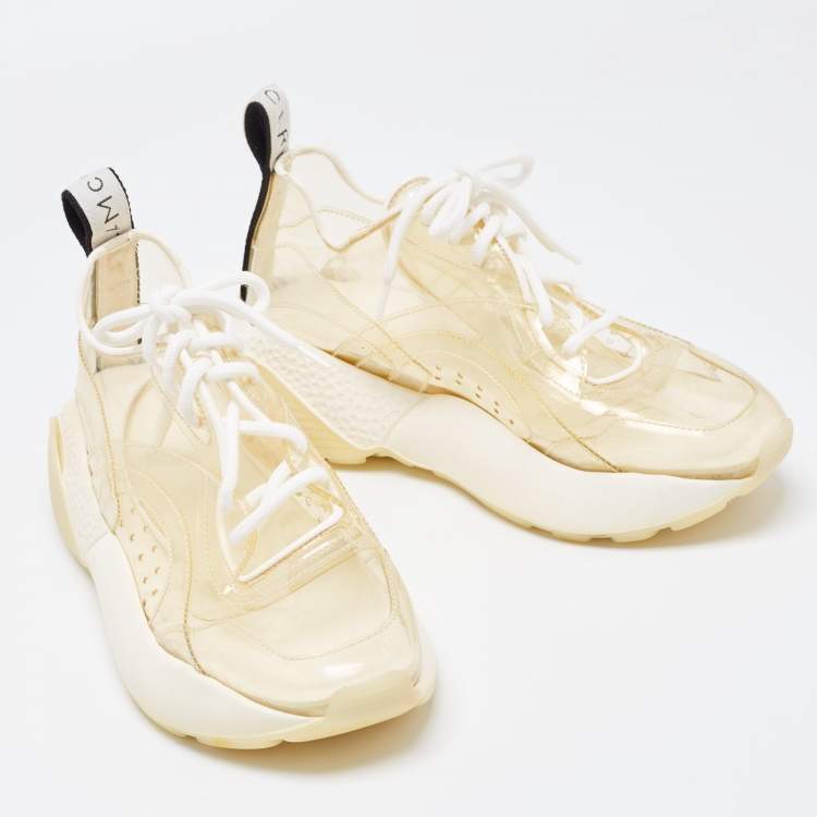 Pre Owned Stella McCartney Light Yellow PVC Eclypse Sneakers Size 39