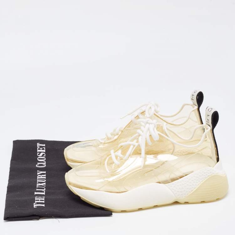 Pre Owned Stella McCartney Light Yellow PVC Eclypse Sneakers Size 39