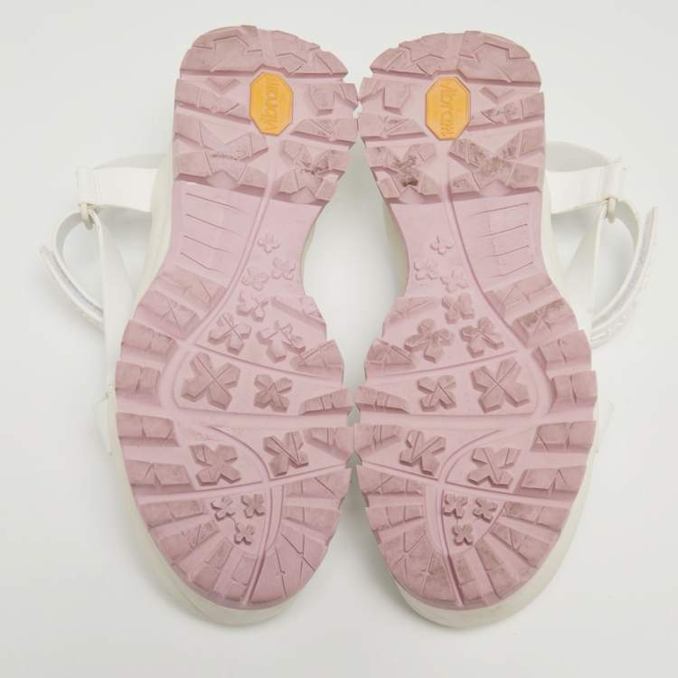 Pre Owned Stella McCartney White Faux Leather Trace Platform Sandals Size 40