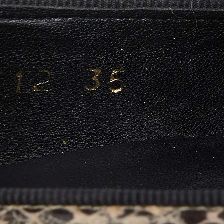 Pre Owned Stella McCartney Brown/Beige Faux Snakeskin Embossed Leather Binx Platform Sneakers Size 35