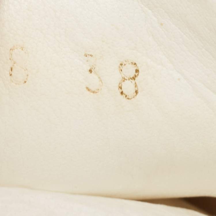 Pre Owned Stella McCartney White Faux Leather  and Suede Elyse Platform Sneakers Size 38
