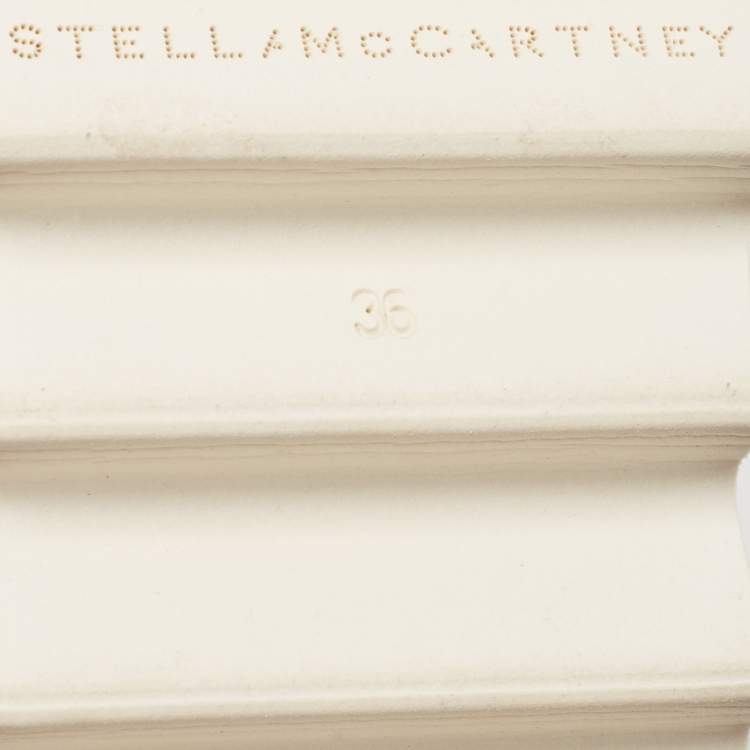 Pre Owned Stella McCartney White Lace Elyse Platform Lace Up Sneakers Size 36