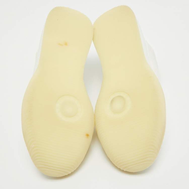 Pre Owned Stella McCartney  White Faux Suede and Faux Leather Athletic Sneakers Size 41