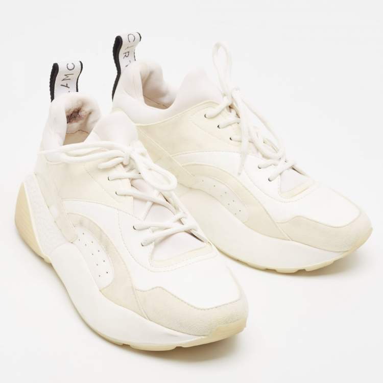 Pre Owned Stella McCartney Two Tone Faux Leather and Faux Suede Eclypse Sneakers Size 40