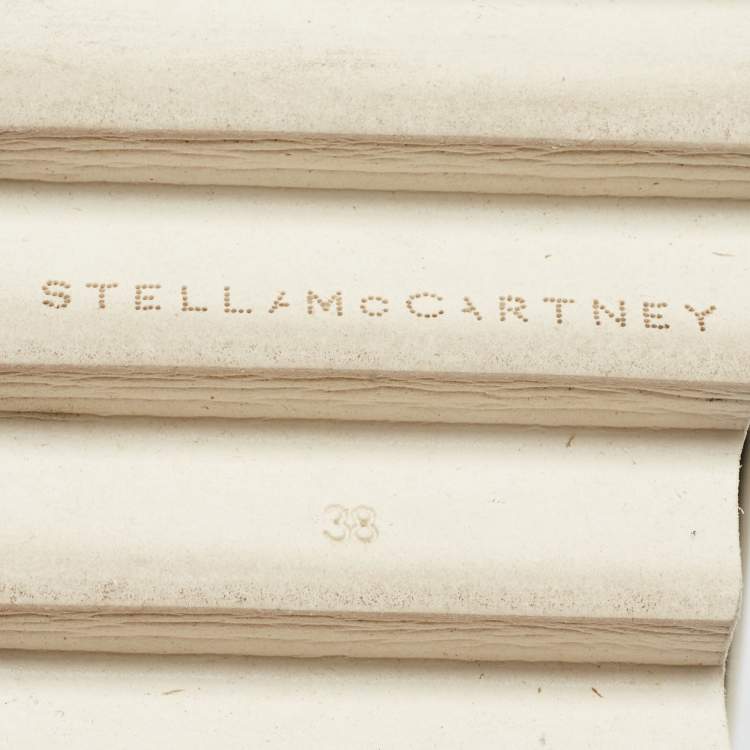 Pre Owned Stella McCartney White Faux Leather Elyse Cut-Out Platform Derby Size 38