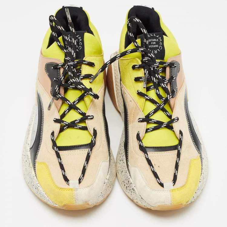 Pre Owned Stella McCartney Multicolor Faux Leather and Faux Suede Eclypse Sneakers Size 39