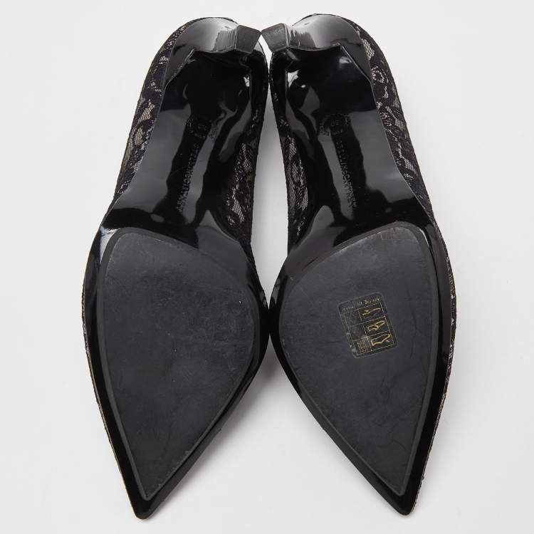 Pre Owned Stella McCartney Black Lace Pointed Toe Pumps Size 39