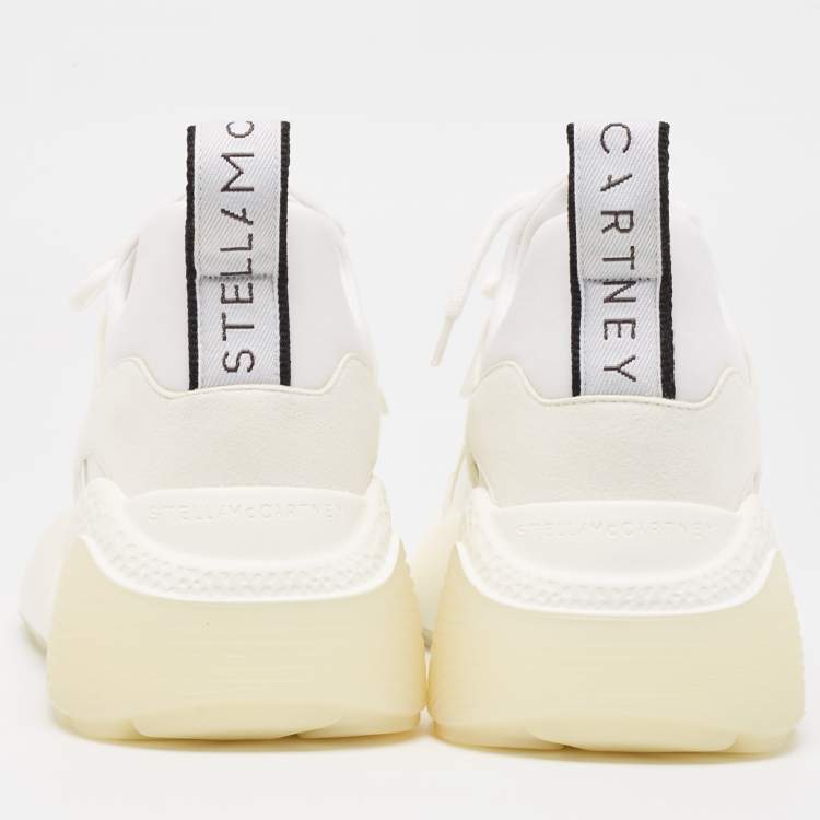 Pre Owned Stella McCartney Grey/White Faux Suede and Faux Leather Eclypse Sneakers Size 39
