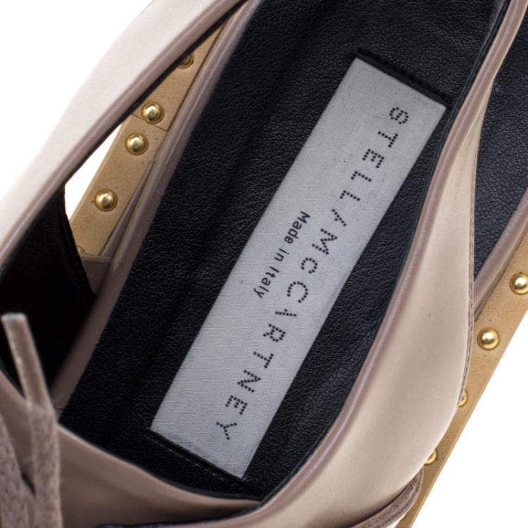 Pre Owned Stella McCartney Beige Faux Leather Slingback Oxfords Size 37