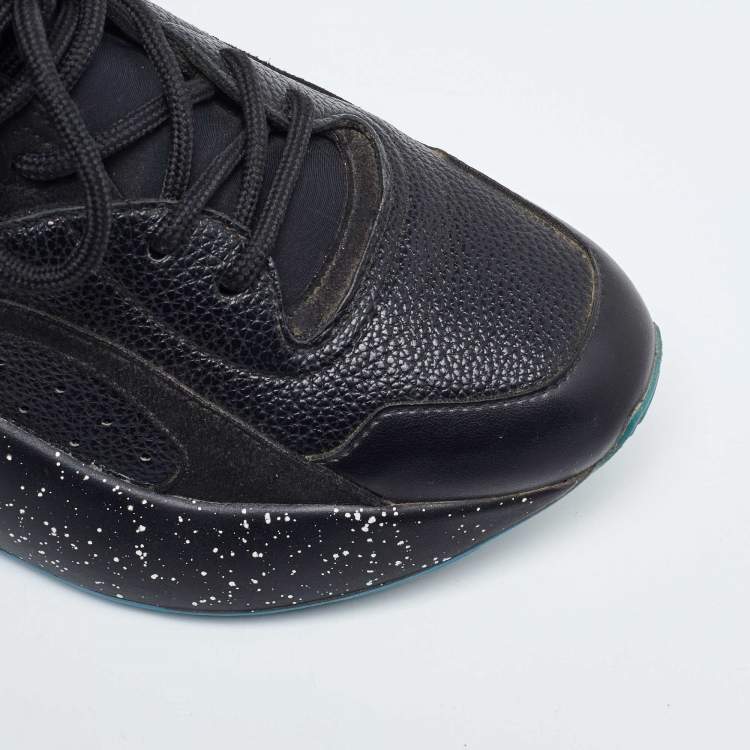 Pre Owned Stella McCartney Black Faux Leather And Faux Suede Eclypse Velcro Low Top Sneakers Size 36
