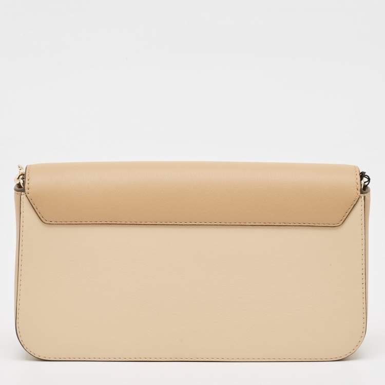 Pre Owned Strathberry Beige Leather East/West Chain Shoulder Bag