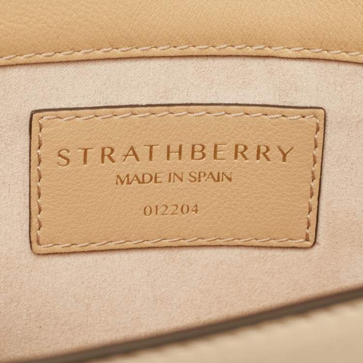 Pre Owned Strathberry Beige Leather East/West Chain Shoulder Bag