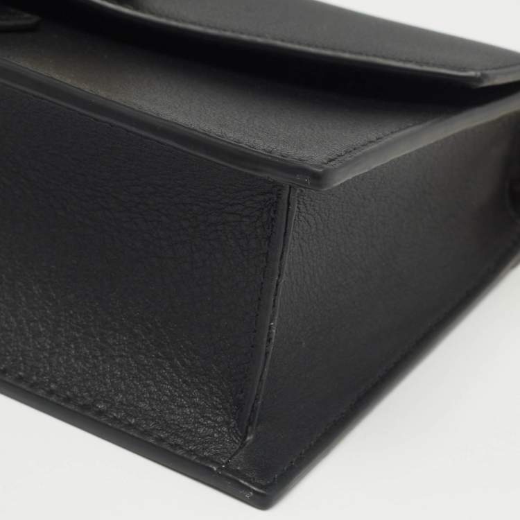 Pre Owned Strathberry Black Leather Mini Crescent Shoulder Bag