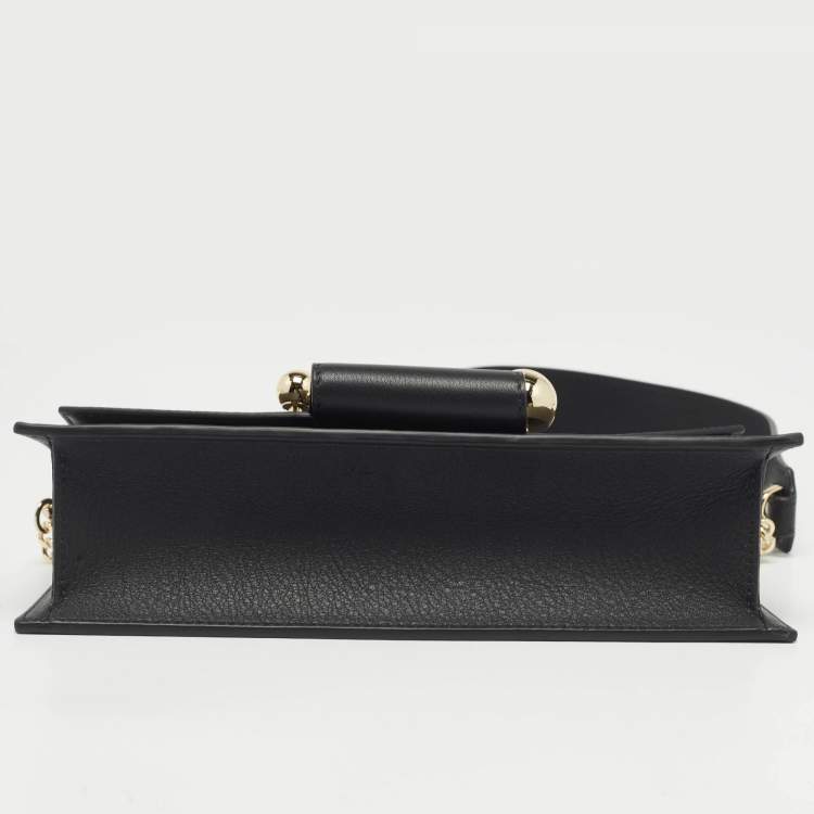 Pre Owned Strathberry Black Leather Mini Crescent Shoulder Bag
