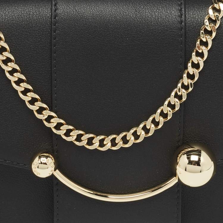 Pre Owned Strathberry Black Leather Mini Crescent Shoulder Bag