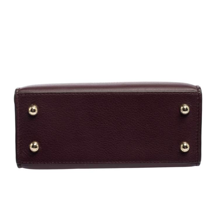Pre Owned Strathberry Burgundy Leather Nano Midi Tote