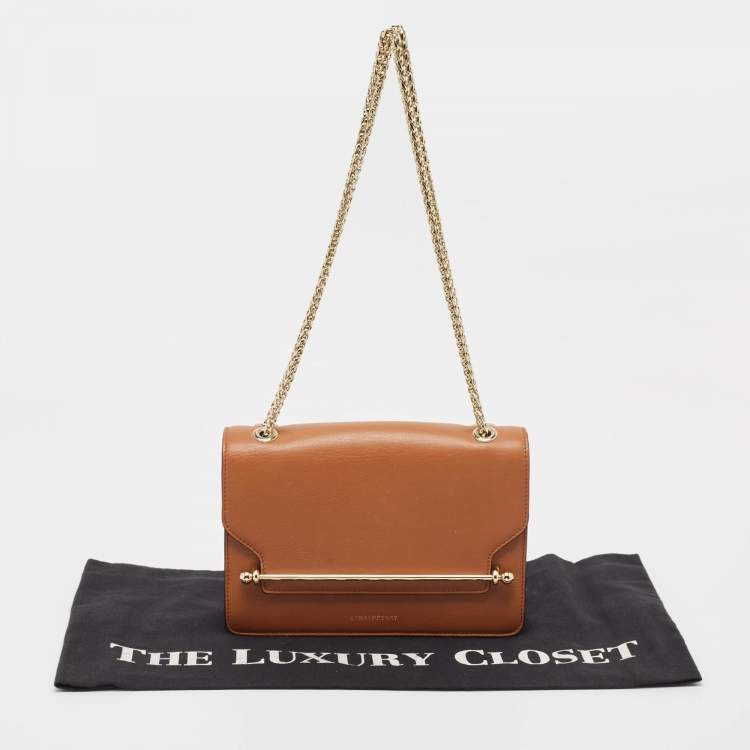 Pre Owned Strathberry Brown Leather East/West Chain Shoulder Bag