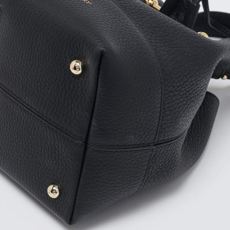 Pre Owned Strathberry Black Leather Mini Lana Osette Bucket Bag