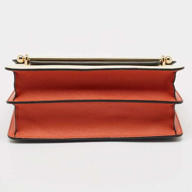 Pre Owned Strathberry Tricolor Leather East/West Chain Shoulder Bag