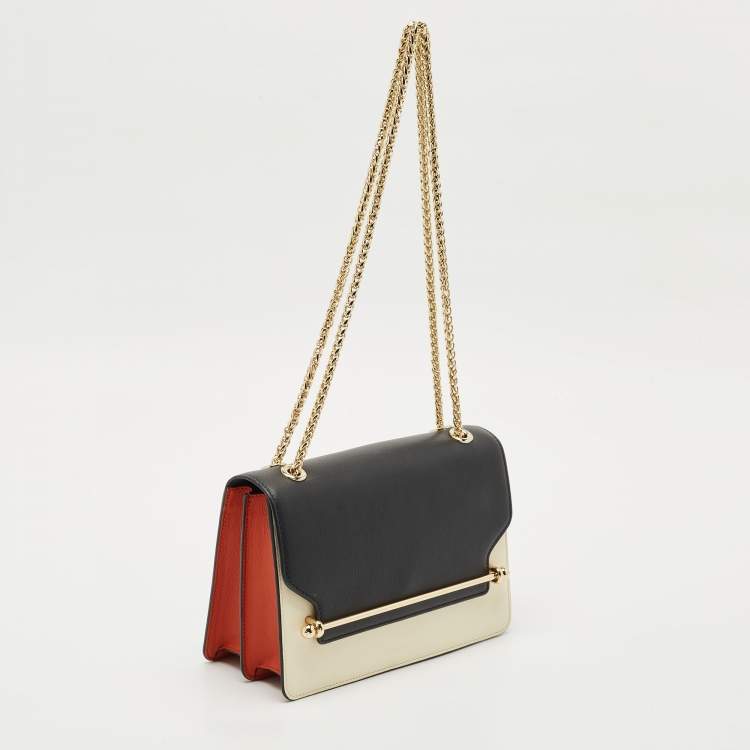 Pre Owned Strathberry Tricolor Leather East/West Chain Shoulder Bag