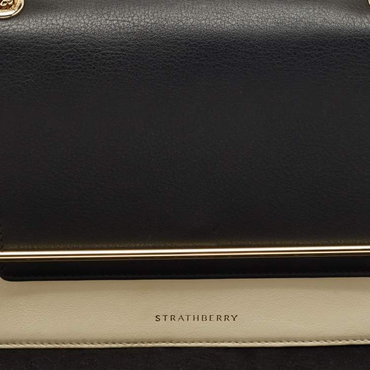 Pre Owned Strathberry Tricolor Leather East/West Chain Shoulder Bag