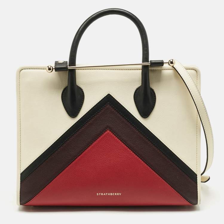 Pre Owned Strathberry Multicolor Leather Midi Tote