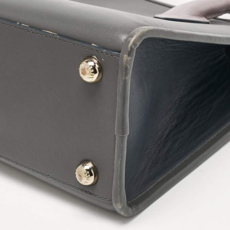Pre Owned Strathberry Tricolor Leather Midi Tote