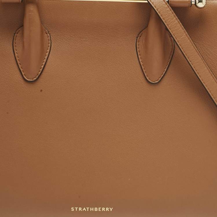 Pre Owned Strathberry Brown Leather Midi Tote