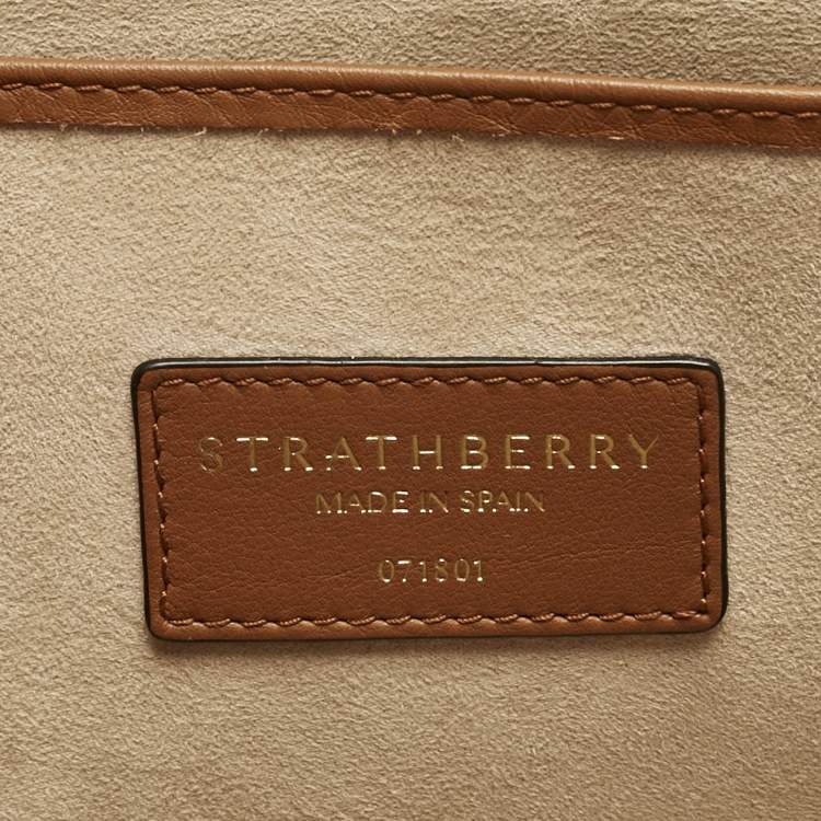 Pre Owned Strathberry Brown Leather Midi Tote